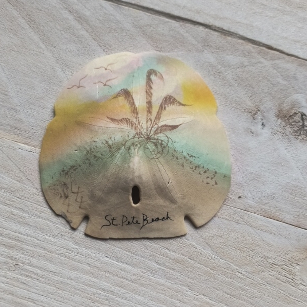 Decorative Sand Dollar with Beach Scene St. Pete Beach